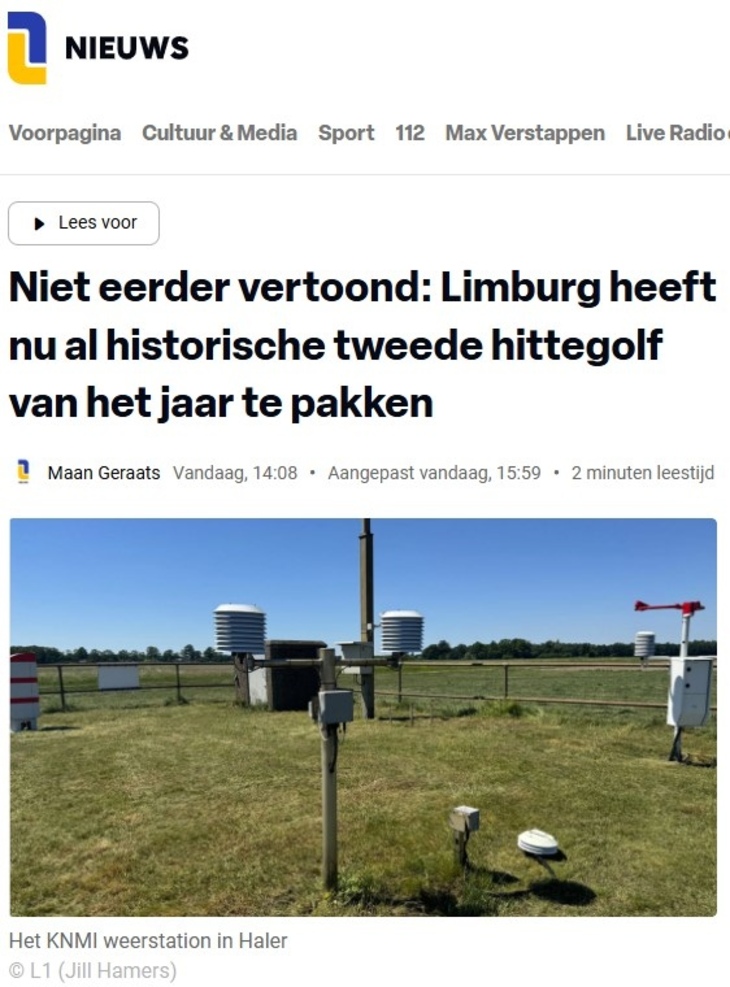 Tweede hittegolf Limburg